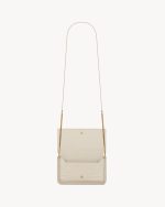 YSL Cassandre Phone Holder in Shiny Crocodile-Embossed Leather - Image 3